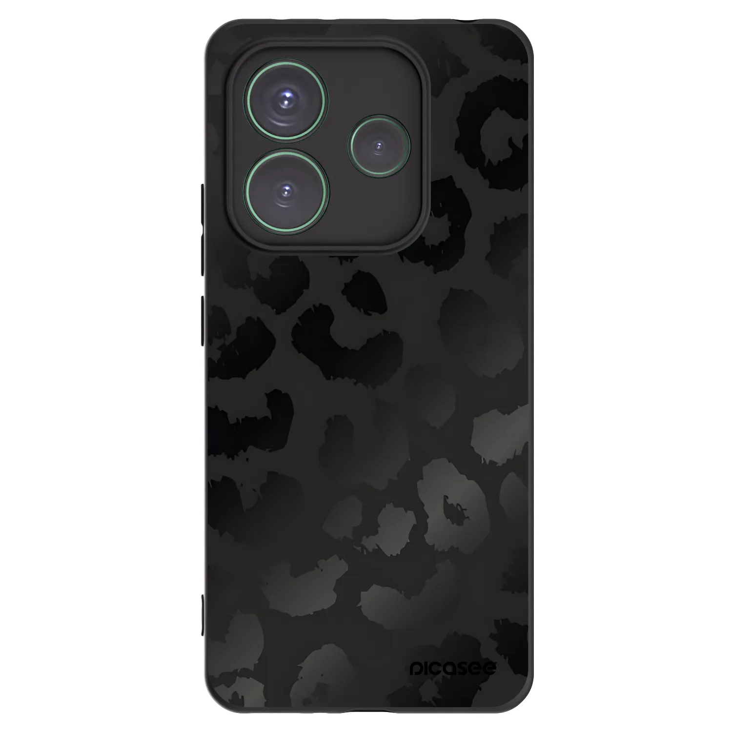 Picasee silikonový černý obal pro Xiaomi Redmi Note 14 5G - Midnight Leopard