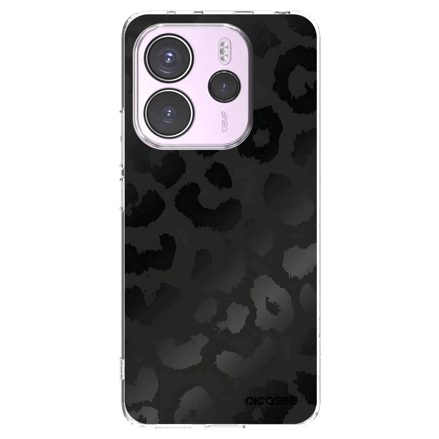 Picasee silikonový průhledný obal pro Xiaomi Redmi Note 14 4G - Midnight Leopard