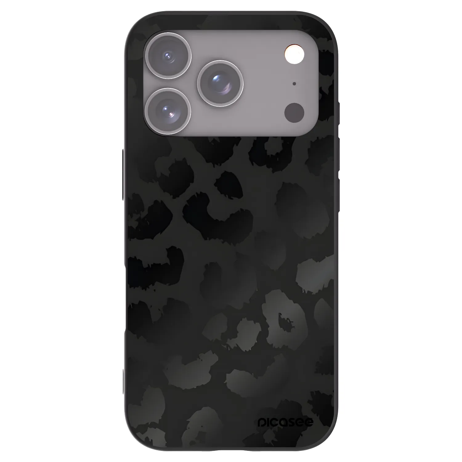 Picasee silikonový černý obal pro Apple iPhone 17 Pro - Midnight Leopard