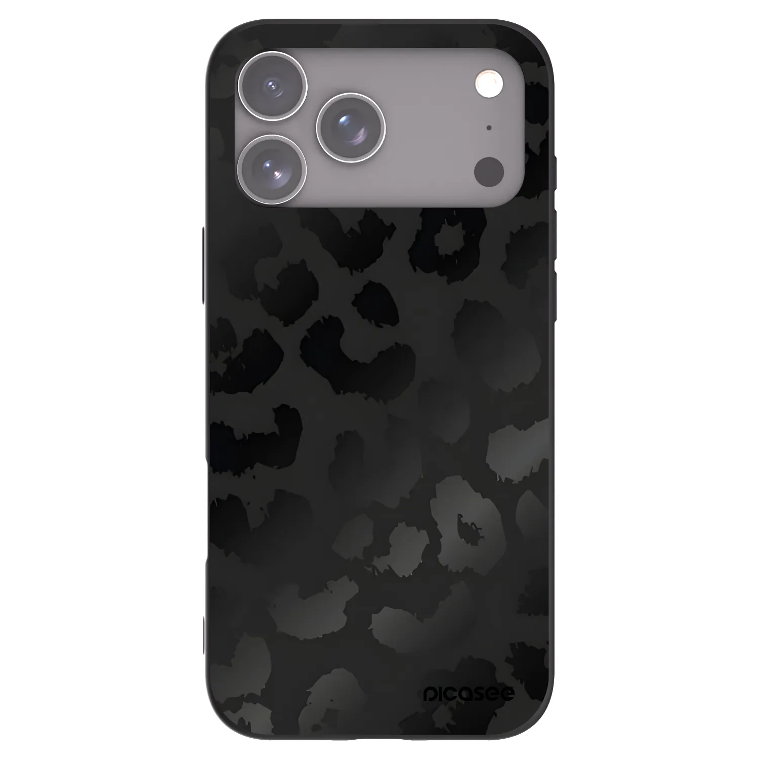 Picasee silikonový černý obal pro Apple iPhone 17 Pro Max - Midnight Leopard
