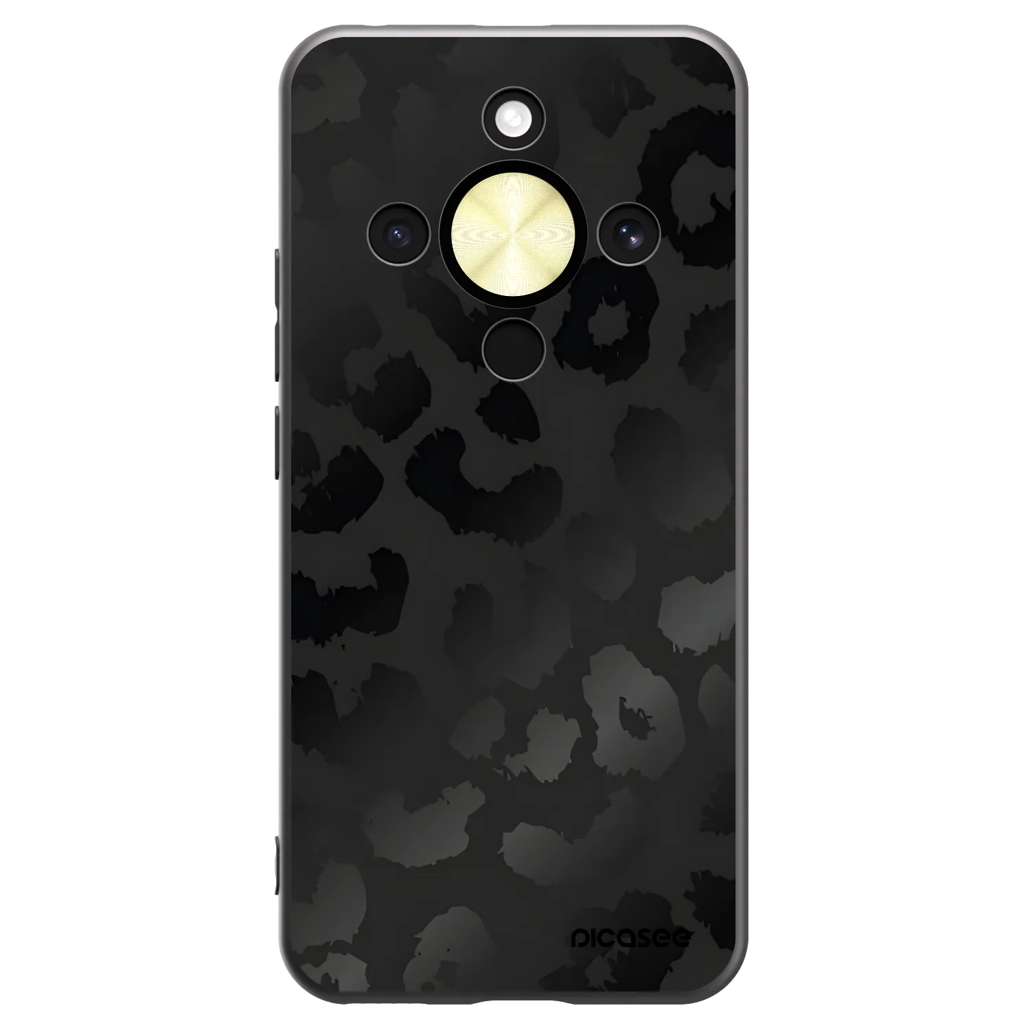 Picasee silikonový černý obal pro Honor Magic8 Lite 5G - Midnight Leopard