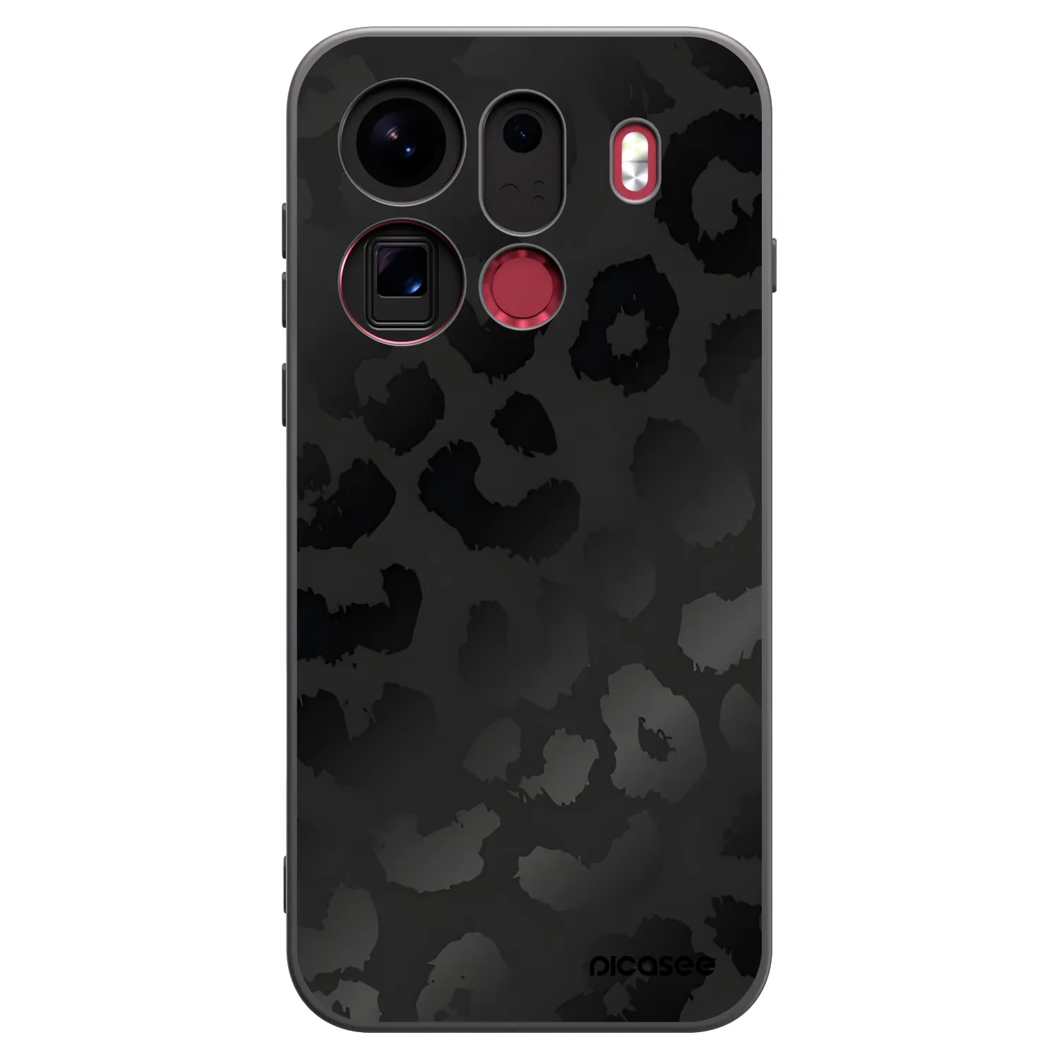 Picasee silikonový černý obal pro OPPO Find X9 Pro - Midnight Leopard