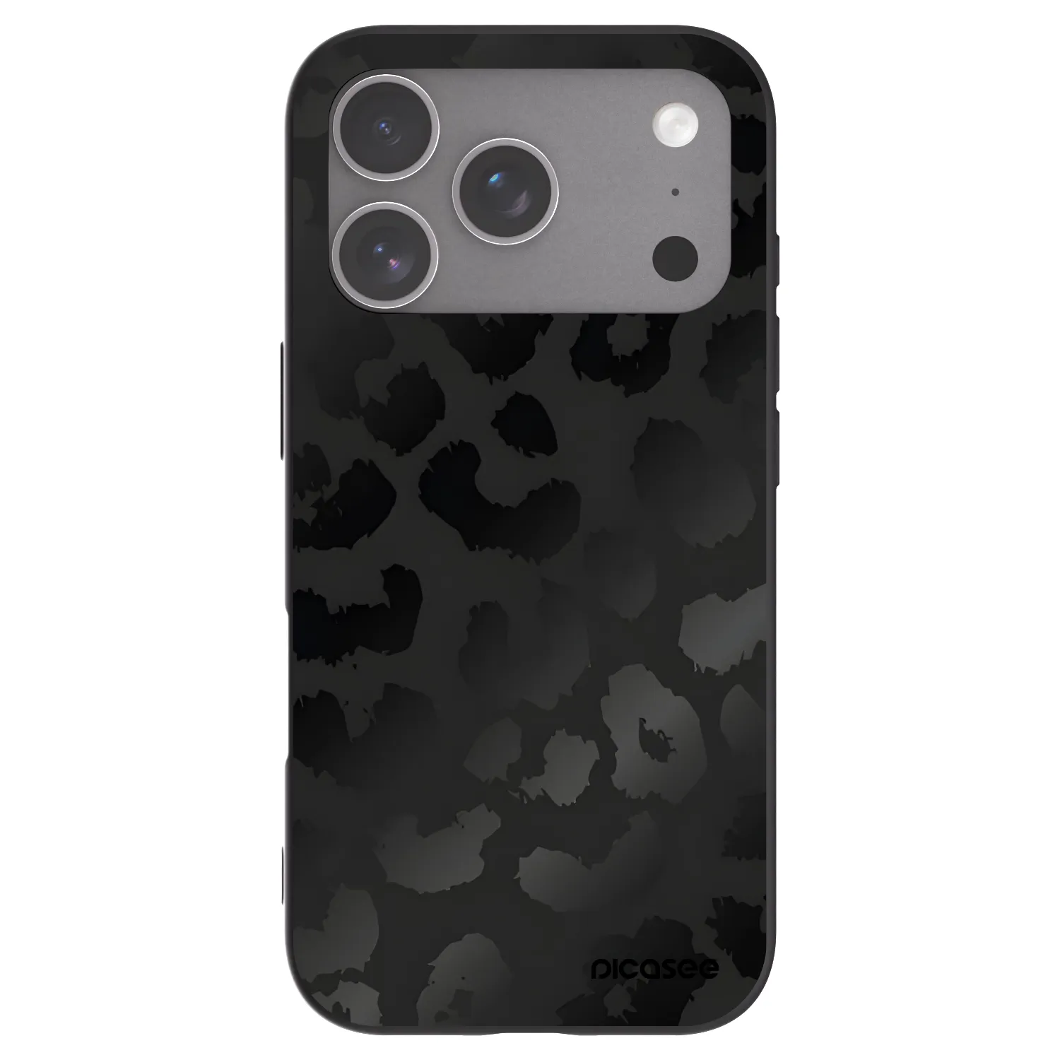 Picasee silikonový černý obal pro Apple iPhone 18 Pro - Midnight Leopard