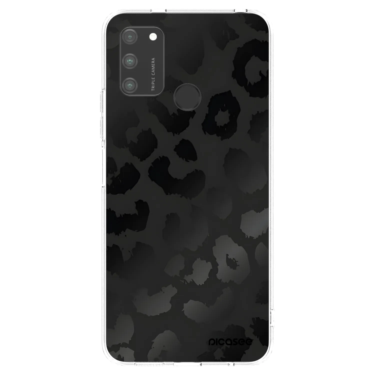 Picasee silikonový průhledný obal pro Honor 9A - Midnight Leopard