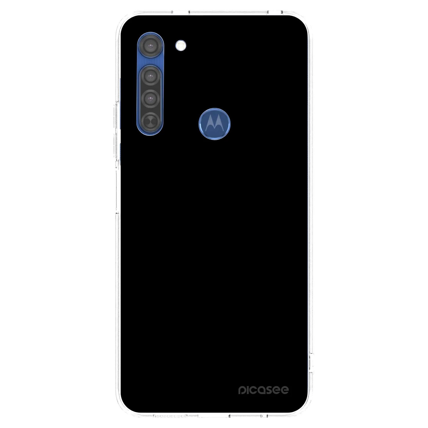 Picasee silikonový průhledný obal pro Motorola Moto G8 - Black Bliss