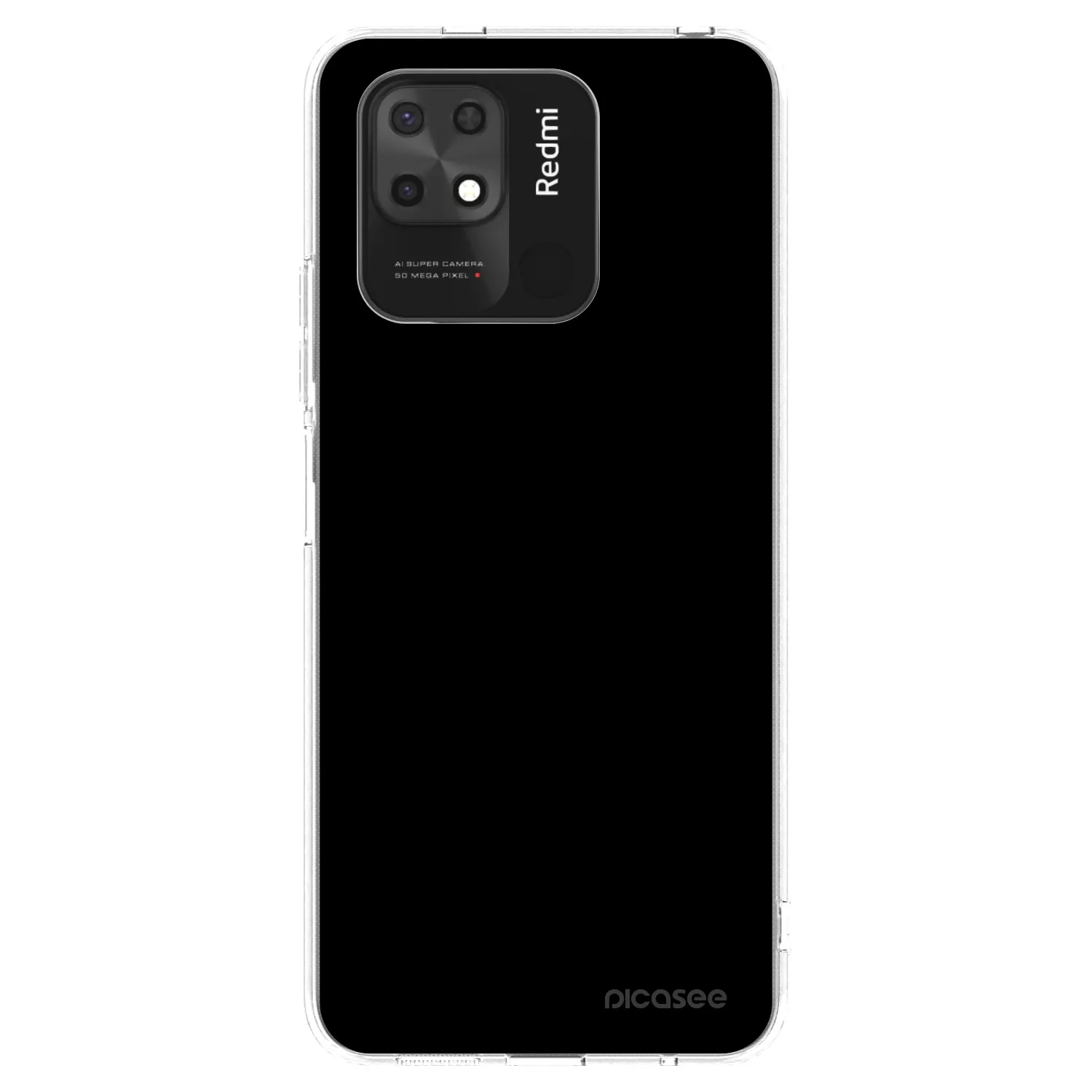 Picasee silikonový průhledný obal pro Xiaomi Redmi 10C - Black Bliss
