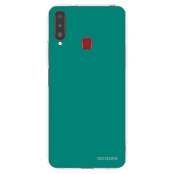 Picasee silikonový průhledný obal pro Samsung Galaxy A20s - Emerald Mist