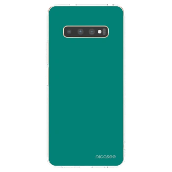 Picasee silikonový průhledný obal pro Samsung Galaxy S10 Plus G975 - Emerald Mist