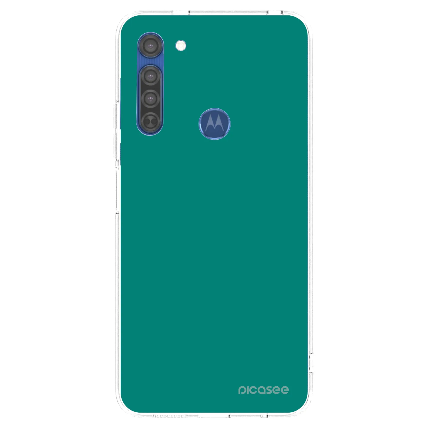 Picasee silikonový průhledný obal pro Motorola Moto G8 - Emerald Mist