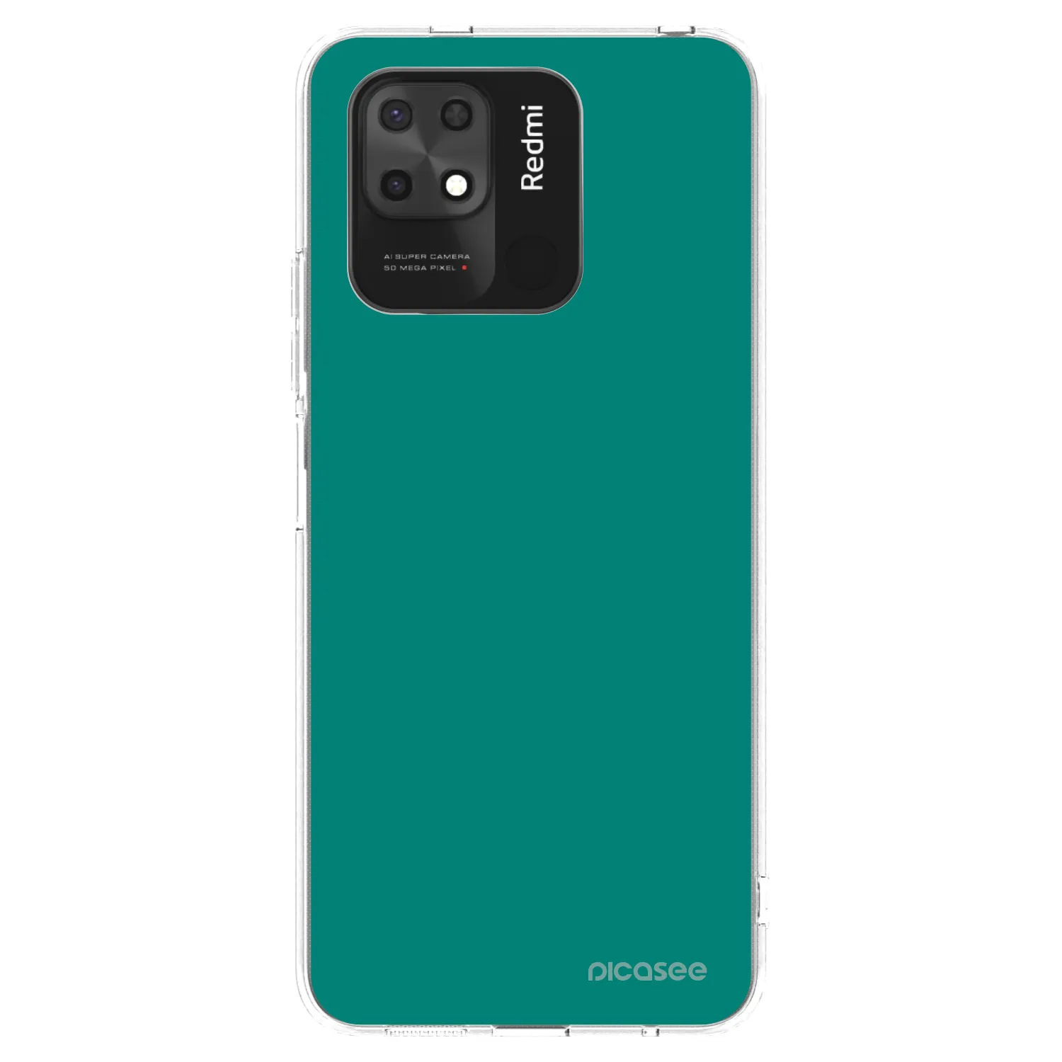 Picasee silikonový průhledný obal pro Xiaomi Redmi 10C - Emerald Mist