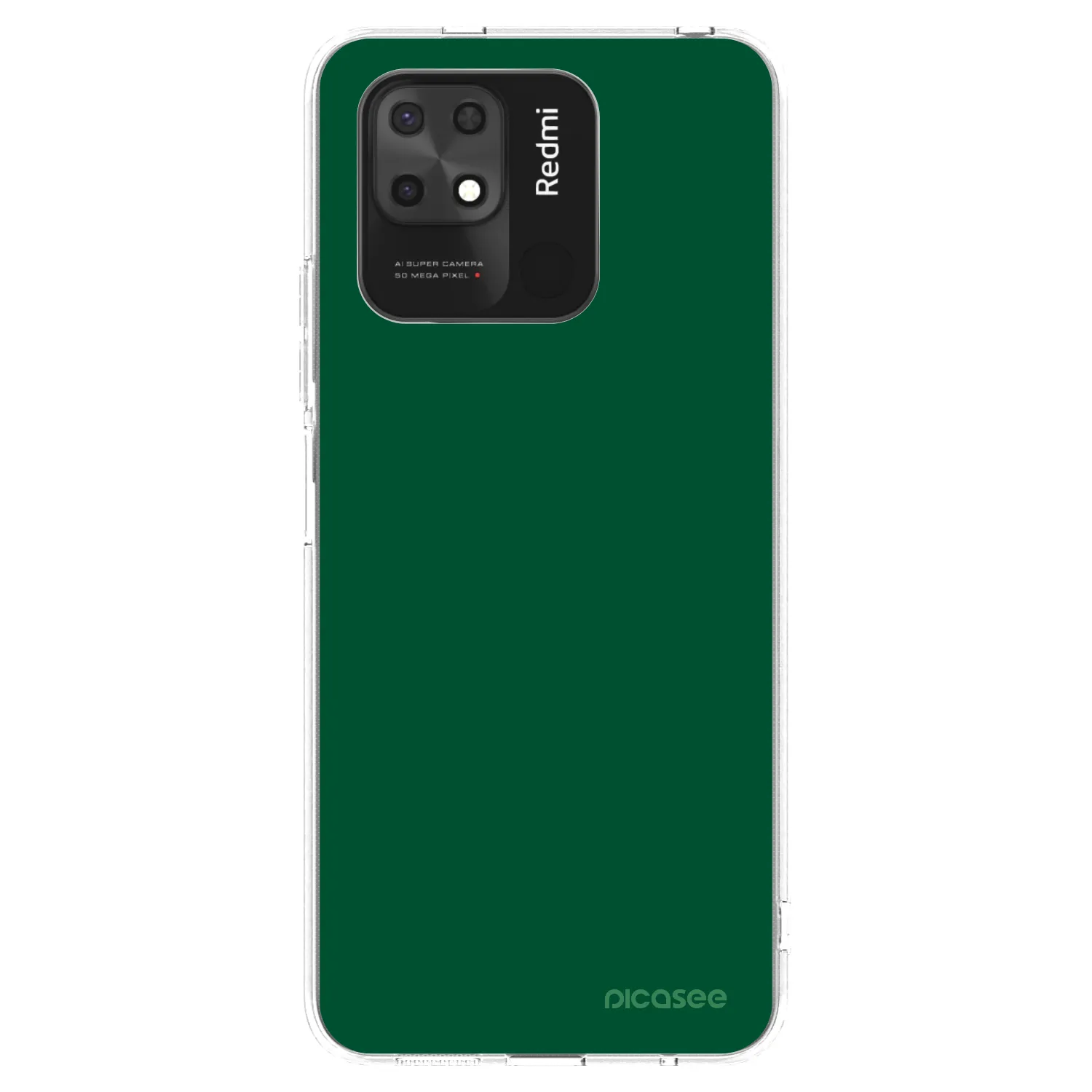 Picasee silikonový průhledný obal pro Xiaomi Redmi 10C - Green Gleam