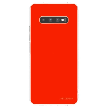 Picasee silikonový průhledný obal pro Samsung Galaxy S10 Plus G975 - Maranello Red