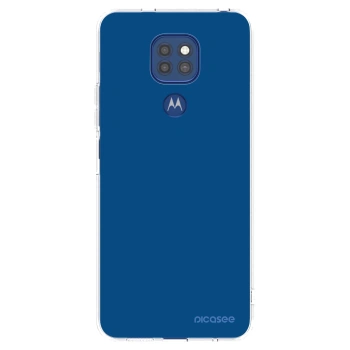 Picasee silikonový průhledný obal pro Motorola Moto G9 Play - Navy Blue