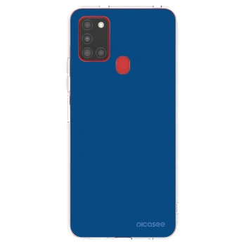 Picasee silikonový průhledný obal pro Samsung Galaxy A21s - Navy Blue
