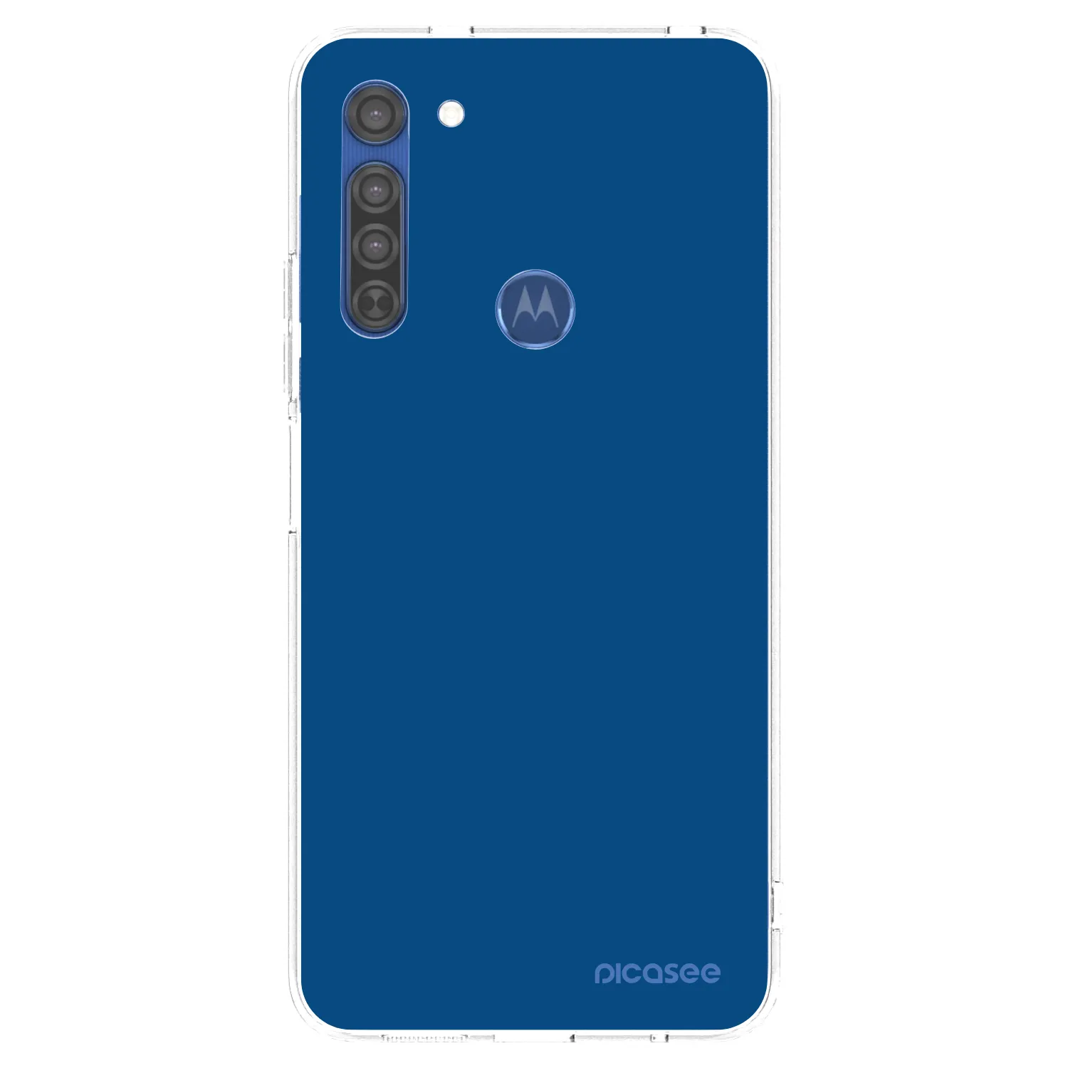 Picasee silikonový průhledný obal pro Motorola Moto G8 - Navy Blue