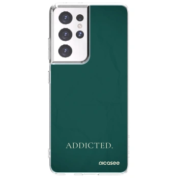 Picasee silikonový průhledný obal pro Samsung Galaxy S21 Ultra 5G G998B - Addicted