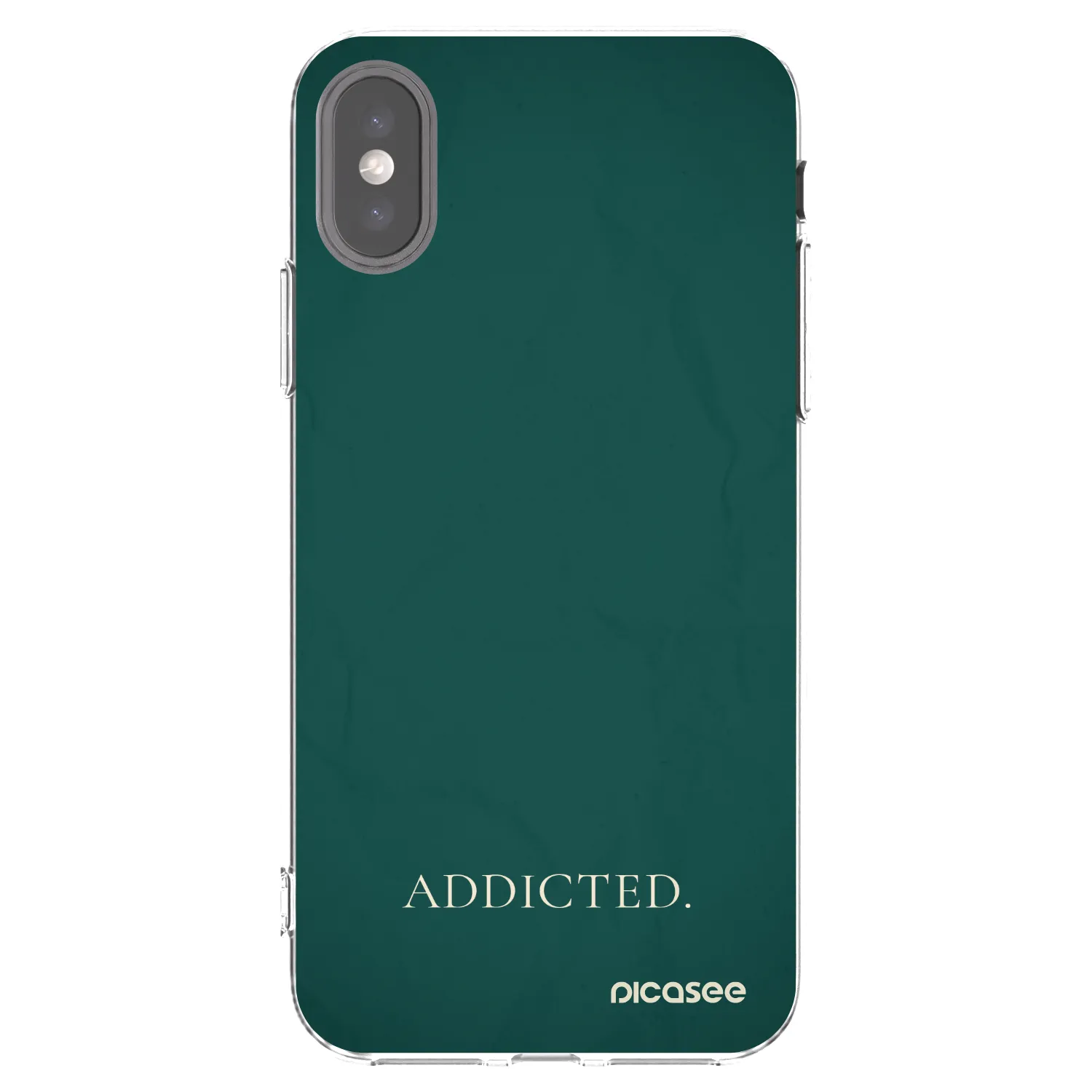 Picasee silikonový průhledný obal pro Apple iPhone X/XS - Addicted