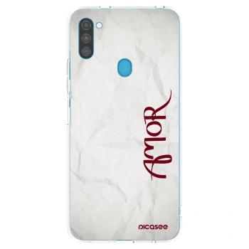 Picasee silikonový průhledný obal pro Samsung Galaxy M11 - Amor