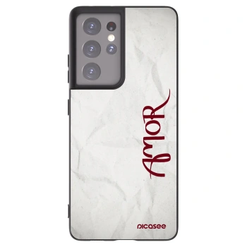 Picasee silikonový černý obal pro Samsung Galaxy S21 Ultra 5G G998B - Amor