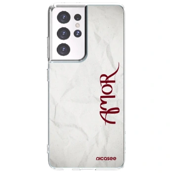 Picasee silikonový průhledný obal pro Samsung Galaxy S21 Ultra 5G G998B - Amor