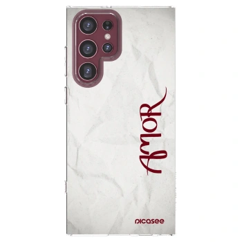 Picasee silikonový průhledný obal pro Samsung Galaxy S22 Ultra 5G - Amor