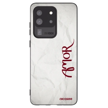 Picasee silikonový černý obal pro Samsung Galaxy S20 Ultra 5G G988F - Amor