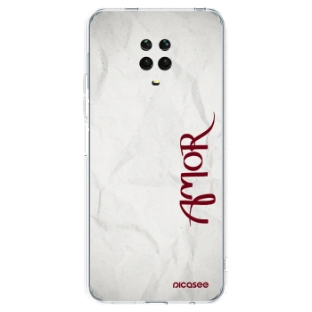 Picasee silikonový průhledný obal pro Xiaomi Redmi Note 9 Pro - Amor