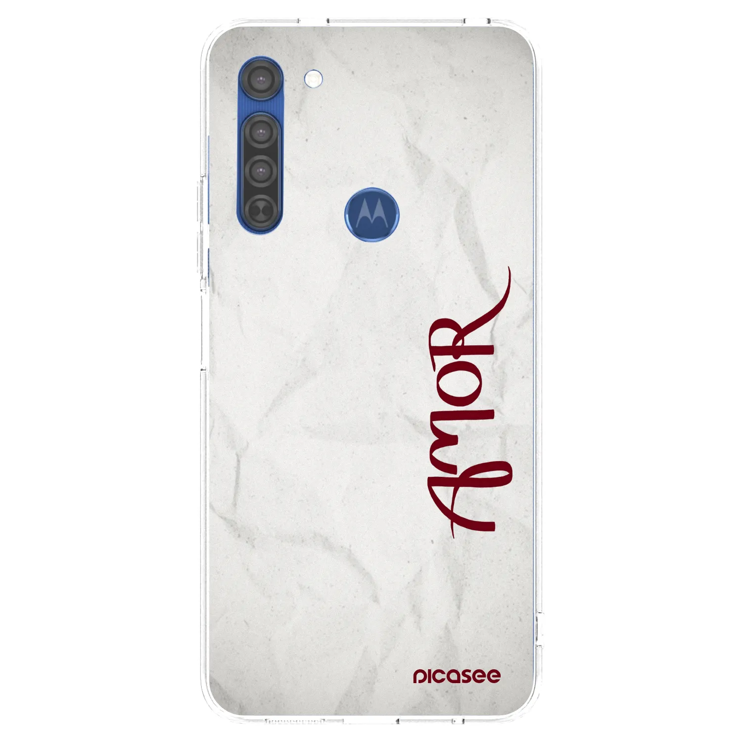 Picasee silikonový průhledný obal pro Motorola Moto G8 - Amor