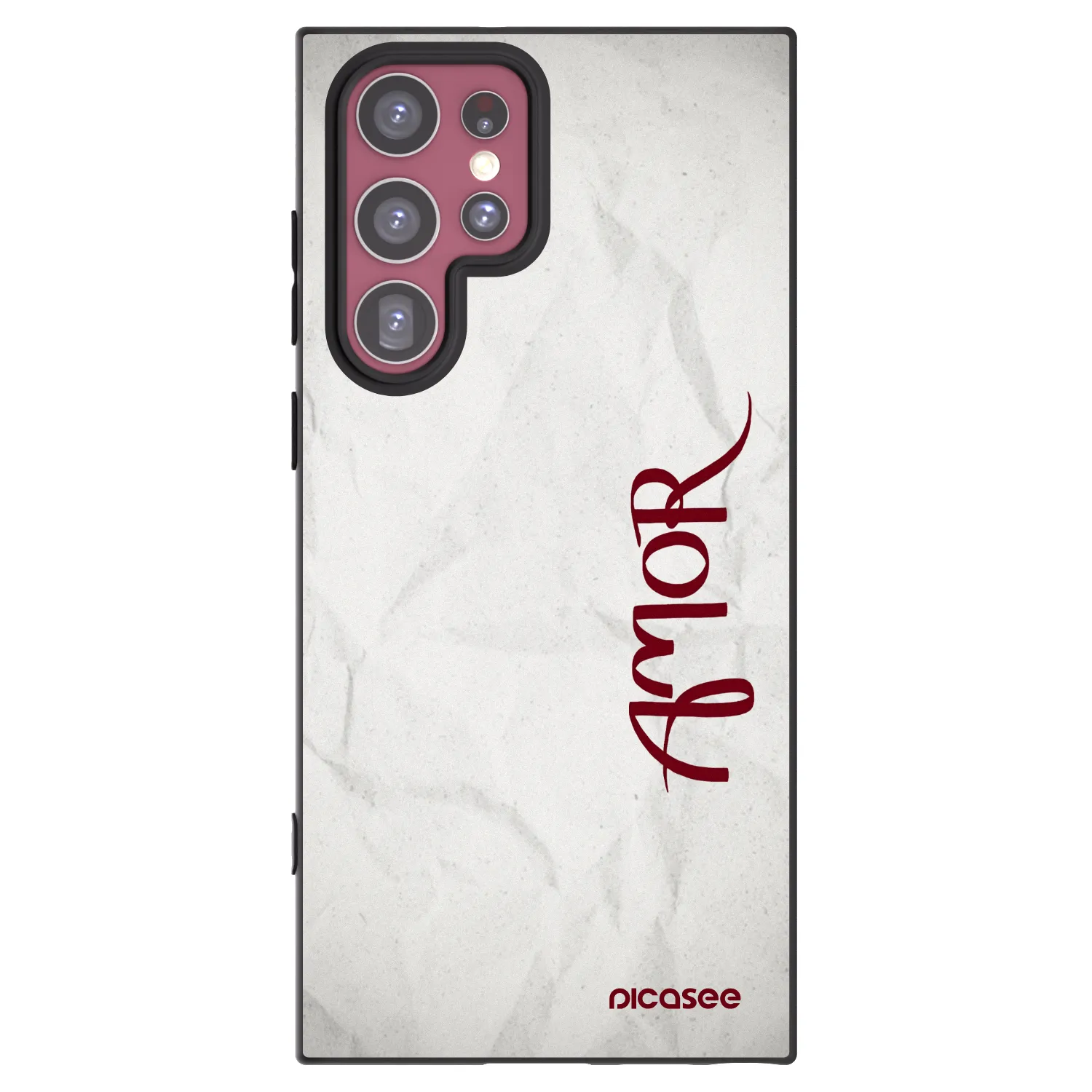 Picasee silikonový černý obal pro Samsung Galaxy S22 Ultra 5G - Amor