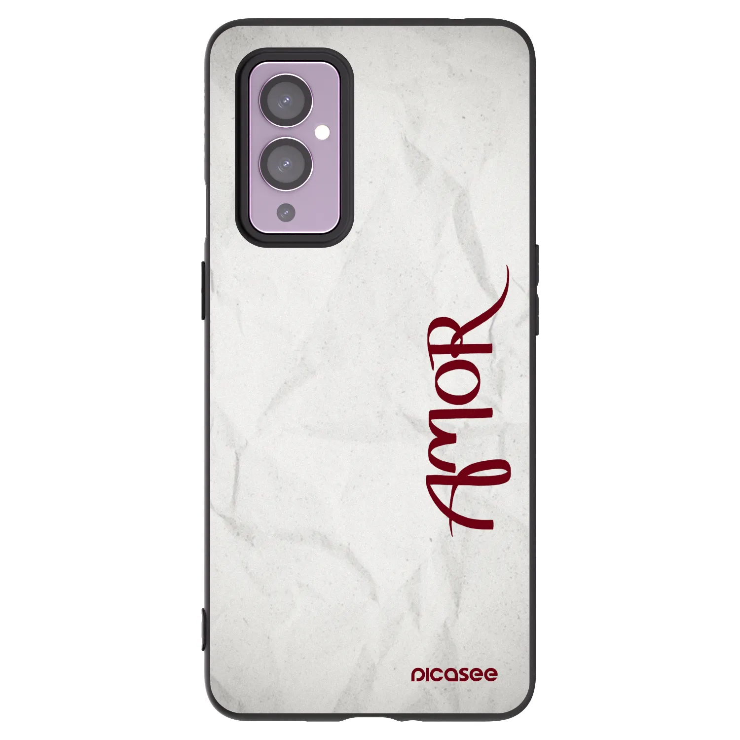 Picasee silikonový černý obal pro OnePlus 9 - Amor