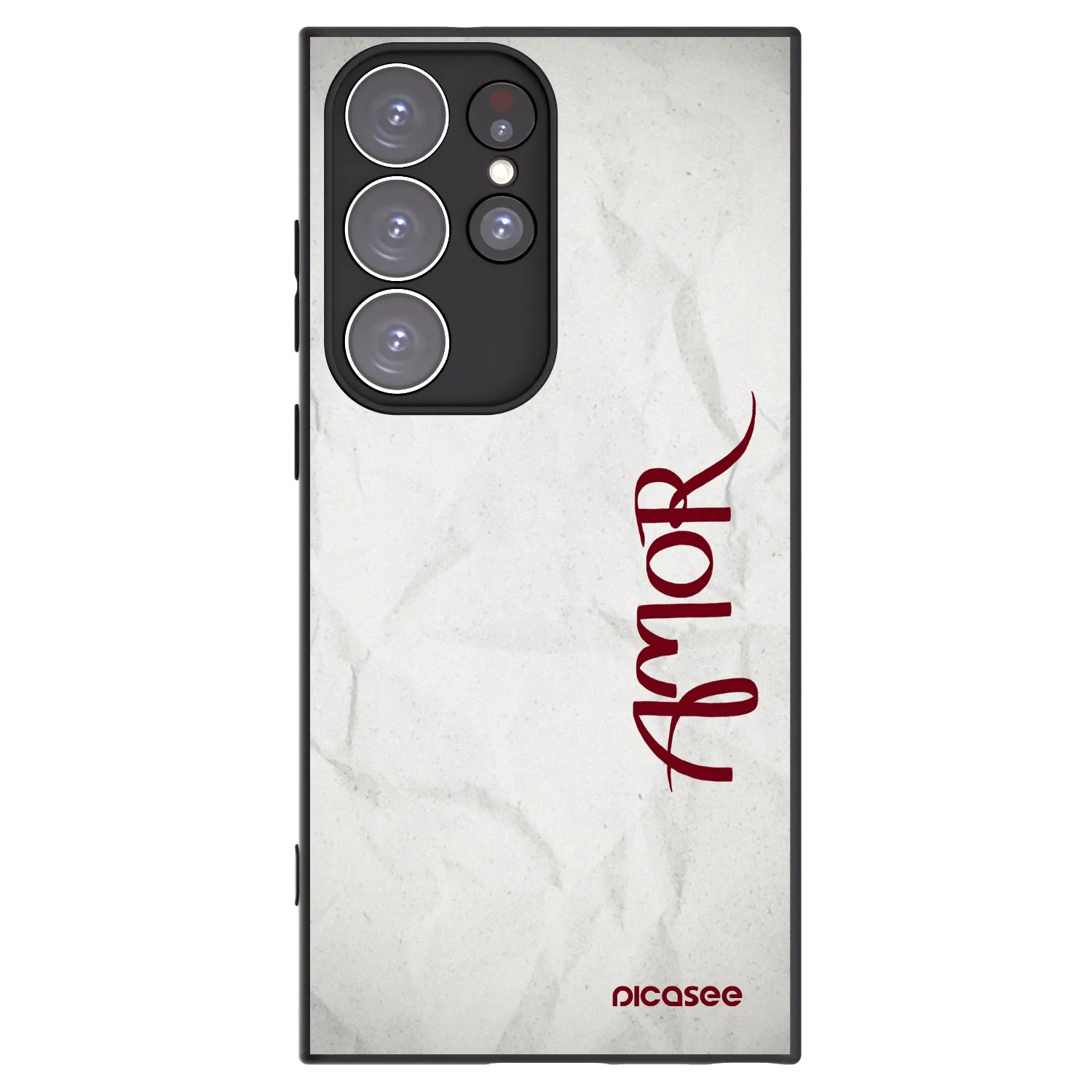 Picasee silikonový černý obal pro Samsung Galaxy S23 Ultra 5G - Amor