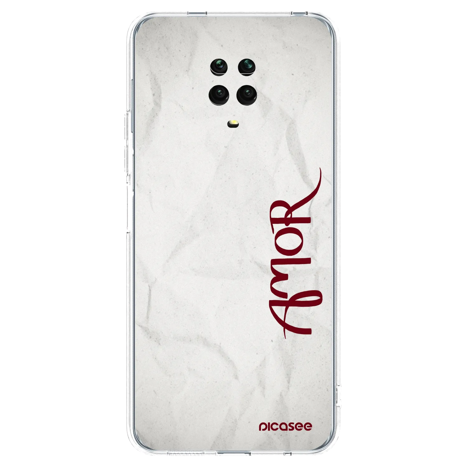 Picasee silikonový průhledný obal pro Xiaomi Redmi Note 9 Pro - Amor
