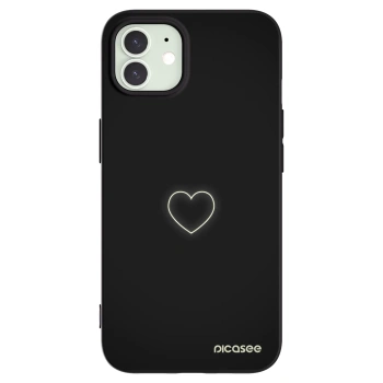 Picasee silikonový černý obal pro Apple iPhone 12 - Heart