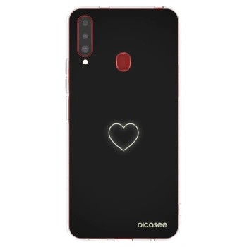 Picasee silikonový průhledný obal pro Samsung Galaxy A20s - Heart