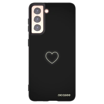 Picasee silikonový černý obal pro Samsung Galaxy S21 5G G991B - Heart