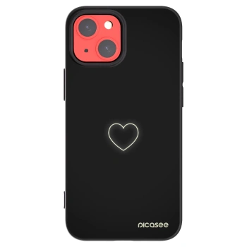 Picasee silikonový černý obal pro Apple iPhone 13 mini - Heart