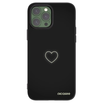 Picasee silikonový černý obal pro Apple iPhone 13 Pro Max - Heart