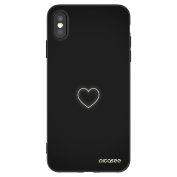 Picasee silikonový černý obal pro Apple iPhone XS Max - Heart