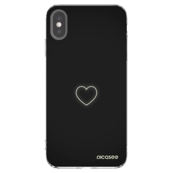 Picasee silikonový průhledný obal pro Apple iPhone XS Max - Heart