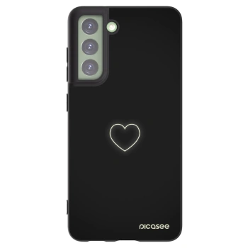 Picasee silikonový černý obal pro Samsung Galaxy S21 FE 5G - Heart