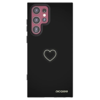 Picasee silikonový černý obal pro Samsung Galaxy S22 Ultra 5G - Heart