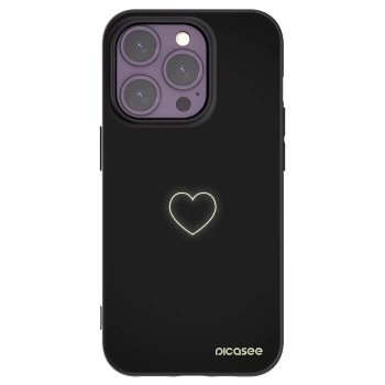 Picasee silikonový černý obal pro Apple iPhone 14 Pro - Heart