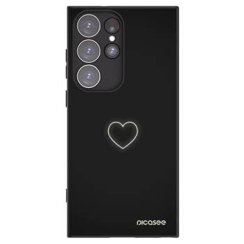 Picasee silikonový černý obal pro Samsung Galaxy S23 Ultra 5G - Heart