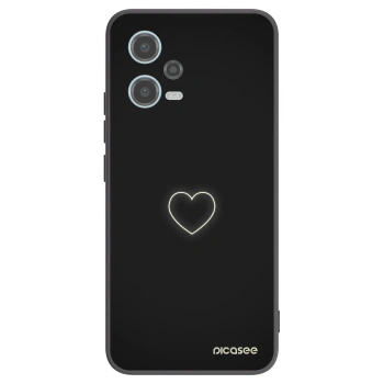 Picasee silikonový černý obal pro Xiaomi Redmi Note 12 5G - Heart