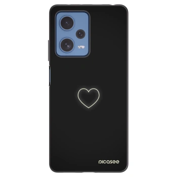 Picasee silikonový černý obal pro Xiaomi Redmi Note 12 Pro 5G - Heart