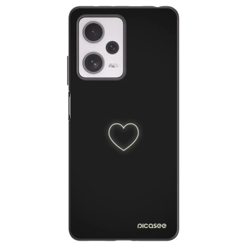 Picasee silikonový černý obal pro Xiaomi Redmi Note 12 Pro+ 5G - Heart