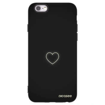 Picasee silikonový černý obal pro Apple iPhone 6/6S - Heart