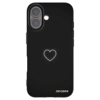 Picasee silikonový černý obal pro Apple iPhone 16 - Heart