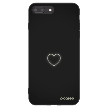 Picasee silikonový černý obal pro Apple iPhone 8 Plus - Heart