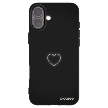 Picasee silikonový černý obal pro Apple iPhone 16 Plus - Heart